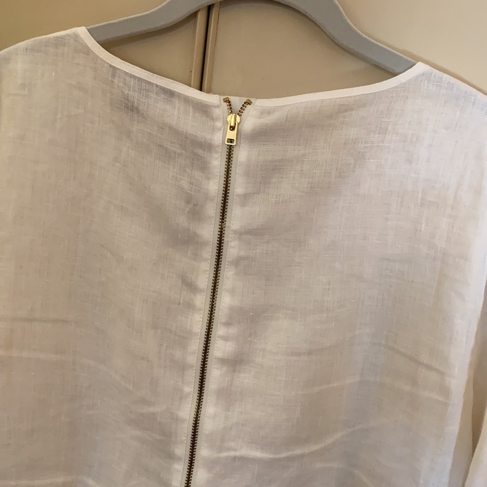 J. Crew White Linen Embroidered Top - Picture 5 of 5
